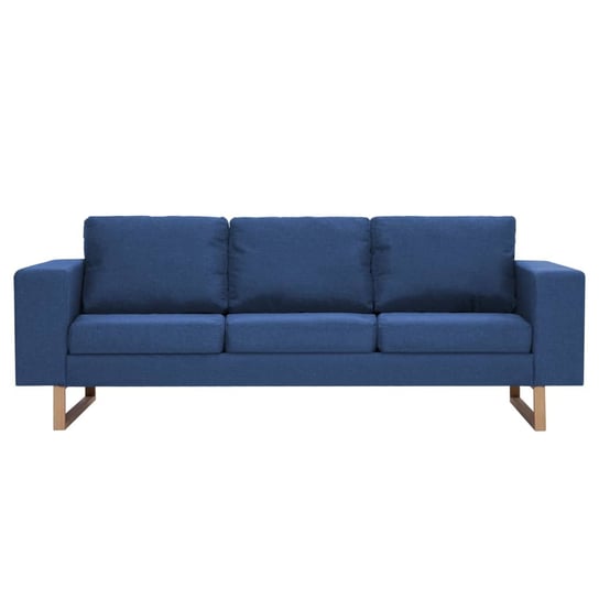 vidaXL 3-osobowa sofa tapicerowana tkaniną, niebieska vidaXL