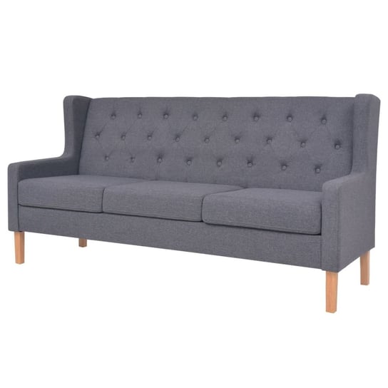 vidaXL 3-osobowa sofa tapicerowana tkaniną, szara vidaXL
