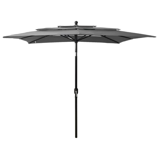 vidaXL 3-poziomowy parasol na aluminiowym słupku, antracyt, 2,5x2,5 m vidaXL