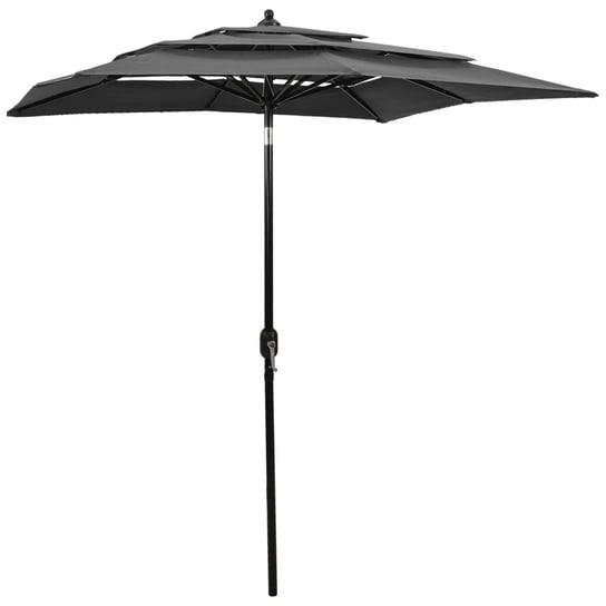 vidaXL 3-poziomowy parasol na aluminiowym słupku, antracytowy, 2x2 m vidaXL