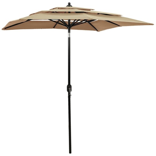 vidaXL 3-poziomowy parasol na aluminiowym słupku, kolor taupe, 2x2 m vidaXL