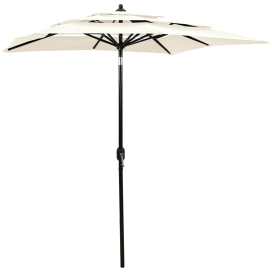 vidaXL 3-poziomowy parasol na aluminiowym słupku, piaskowy, 2x2 m vidaXL