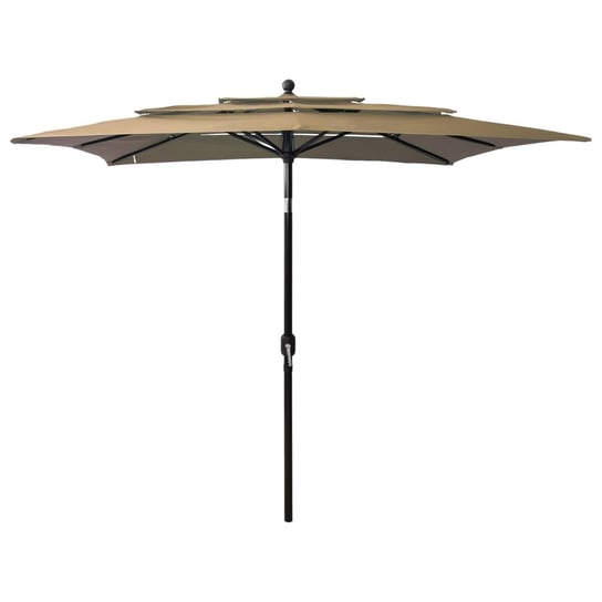 vidaXL 3-poziomowy parasol na aluminiowym słupku, taupe, 2,5x2,5 m vidaXL