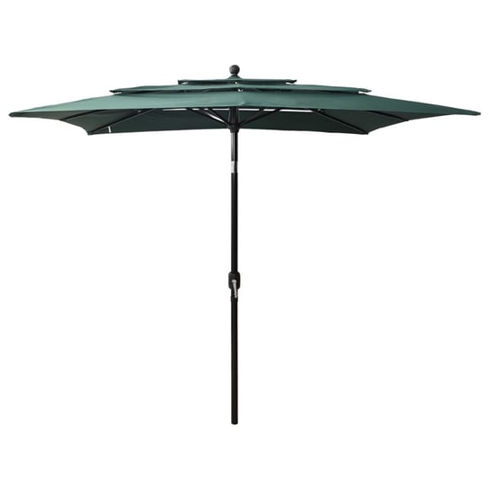 vidaXL 3-poziomowy parasol na aluminiowym słupku, zielony, 2,5x2,5 m vidaXL
