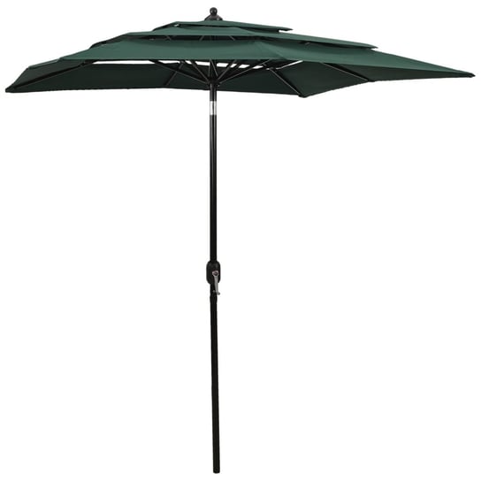 vidaXL 3-poziomowy parasol na aluminiowym słupku, zielony, 2x2 m vidaXL