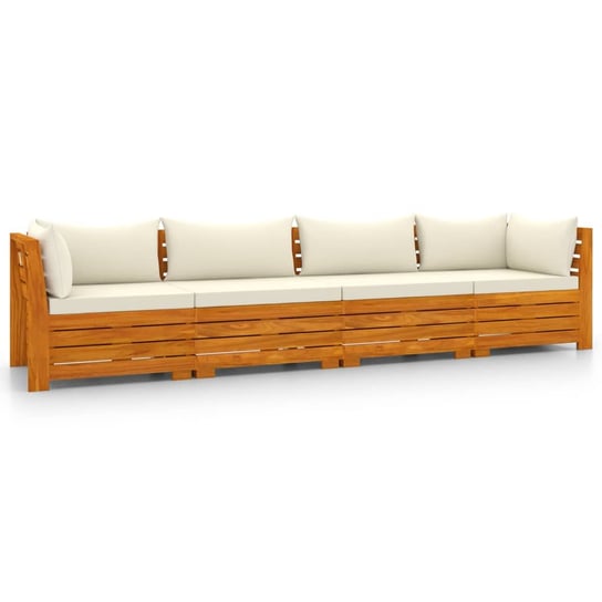 vidaXL 4-osobowa sofa ogrodowa z poduszkami, lite drewno akacjowe vidaXL