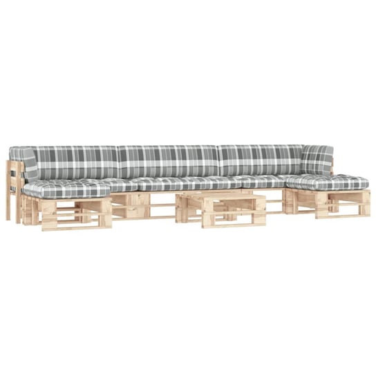 vidaXL 6-cz. zestaw wypoczynkowy z palet, z poduszkami, drewno sosnowe vidaXL