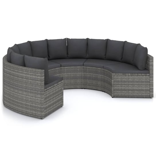 vidaXL 6-częściowa sofa do ogrodu, z poduszkami, polirattan, szara vidaXL
