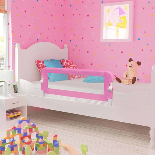 VIDAXL, Barierka do łóżeczka dziecięcego, 42x120 cm, Różowa vidaXL