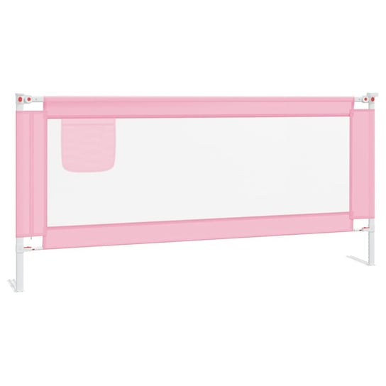 vidaXL Barierka do łóżeczka dziecięcego, różowa, 200x25 cm, tkanina vidaXL