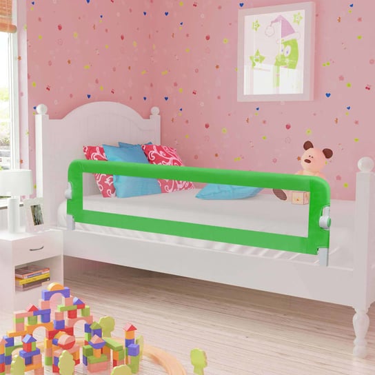 VIDAXL, Barierka do łóżeczka dziecięcego, Zielony, 42x120 cm vidaXL