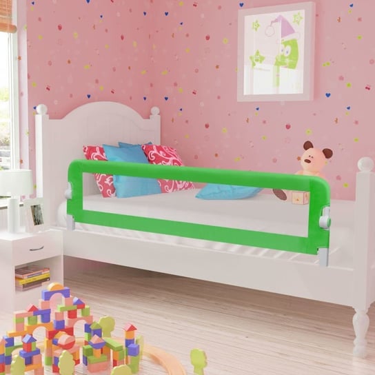 VIDAXL, Barierka ochronna do łóżeczka dziecięcego, Zielony, 42x150 cm vidaXL
