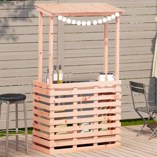vidaXL Barowy stolik ogrodowy z daszkiem, 112,5x57x195,5 cm, drewniany vidaXL