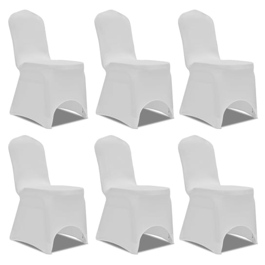 vidaXL Białe elastyczne pokrowce na krzesła, 6 szt. vidaXL