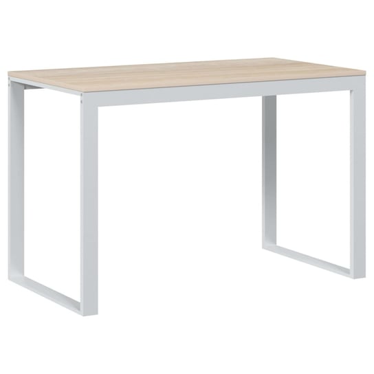 vidaXL Biurko komputerowe, biało-dębowe, 110x60x73 cm, płyta wiórowa vidaXL