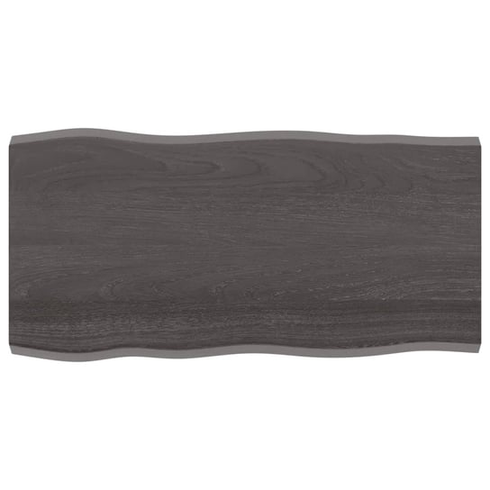 vidaXL Blat ciemnobrązowy 100x50x(2-4) cm drewno z naturalną krawędzią vidaXL