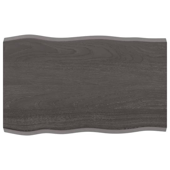 vidaXL Blat, ciemnobrązowy, 80x50x(2-4)cm drewno z naturalną krawędzią vidaXL