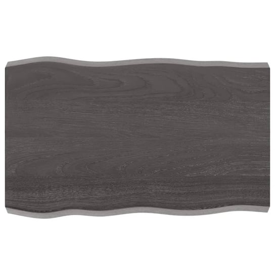 vidaXL Blat, ciemnobrązowy 80x50x(2-6) cm drewno z naturalną krawędzią vidaXL