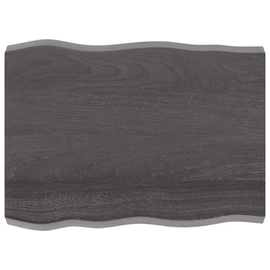 vidaXL Blat, ciemnobrązowy 80x60x(2-6) cm drewno z naturalną krawędzią vidaXL