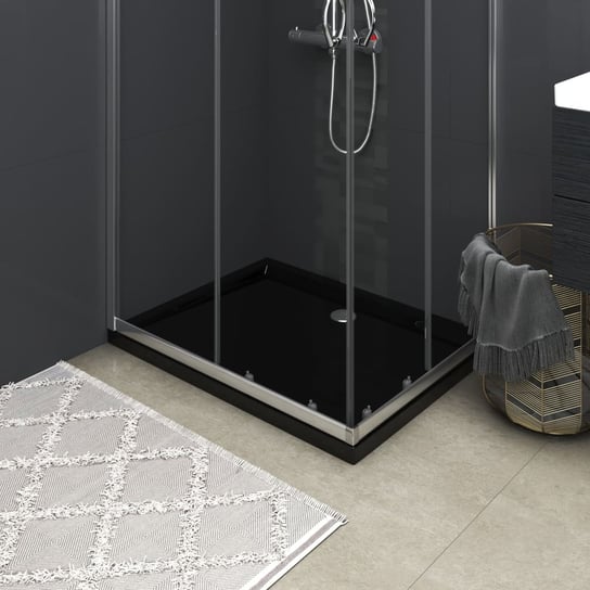 vidaXL, Brodzik prysznicowy, prostokątny, czarny, ABS, 80x100 cm vidaXL