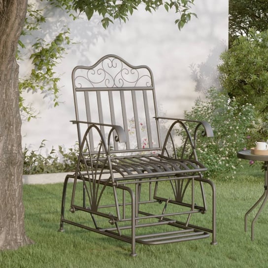 vidaXL Bujane krzesło ogrodowe, 61 cm, czarne, stalowe vidaXL