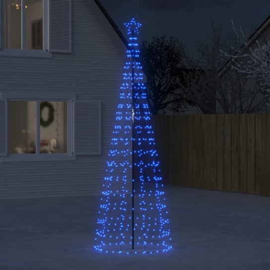 vidaXL Choinka z lampek, z kołkami, 570 niebieskich LED, 300 cm vidaXL