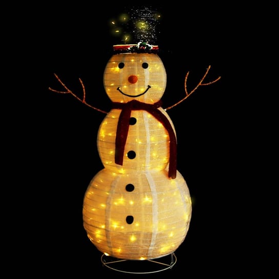 vidaXL Dekoracja świąteczna, bałwan z LED, luksusowa tkanina, 120 cm vidaXL