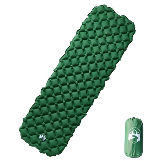 vidaXL Dmuchany materac turystyczny, 1-osobowy, zielony, 190x58x6 cm vidaXL