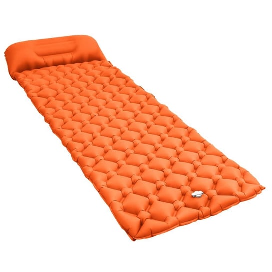 VidaXL, Dmuchany materac z poduszką, pomarańczowy, 58x190 cm vidaXL
