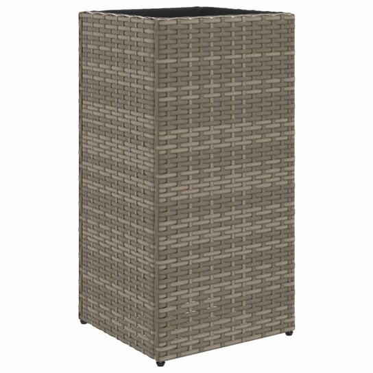 vidaXL Donica ogrodowa, szara, 30x30x60 cm, rattan PE vidaXL