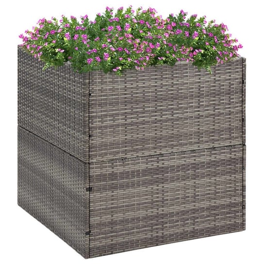 vidaXL Donica ogrodowa, szara, 80x80x80 cm, rattan PE! vidaXL