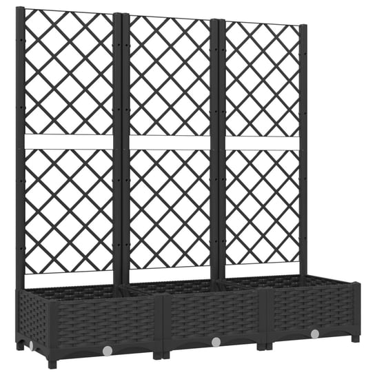 vidaXL Donica ogrodowa z kratką, czarna, 120x40x121,5 cm, PP! vidaXL
