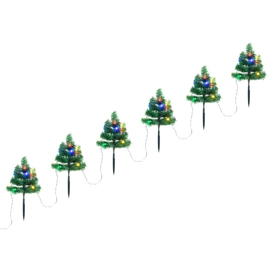 vidaXL Drzewka do ozdoby ścieżki, 6 szt, kolorowe LED, 45 cm, PVC vidaXL