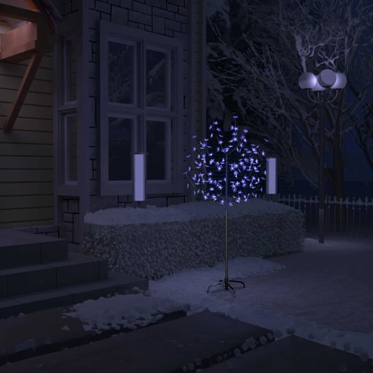 vidaXL Drzewko świecące na niebiesko, 120 LED, kwiat wiśni, 150 cm vidaXL