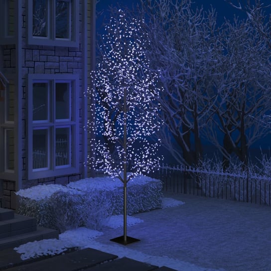 vidaXL Drzewko świecące na niebiesko, 1200 LED, kwiat wiśni, 400 cm vidaXL