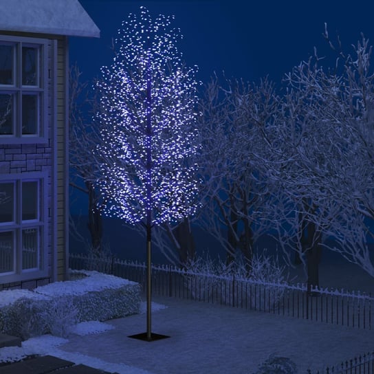 vidaXL Drzewko świecące na niebiesko, 2000 LED, kwiat wiśni, 500 cm vidaXL
