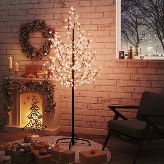 vidaXL Drzewko wiśniowe, 200 LED, ciepła biel, 180 cm vidaXL