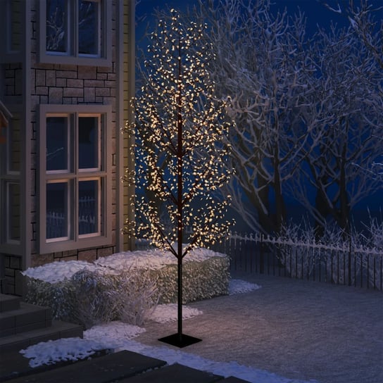 vidaXL Drzewko z lampkami, 1200 LED, ciepły biały, kwiat wiśni, 400 cm vidaXL