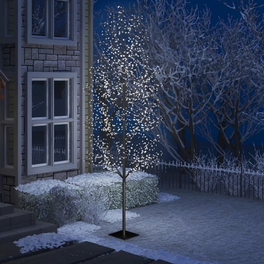 vidaXL Drzewko z lampkami, 1200 LED, zimny biały, kwiat wiśni, 400 cm vidaXL