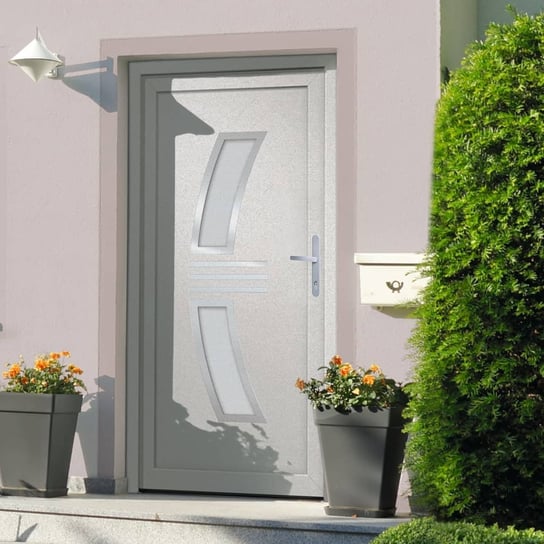 vidaXL Drzwi wejściowe, białe, 108x200 cm, PVC vidaXL