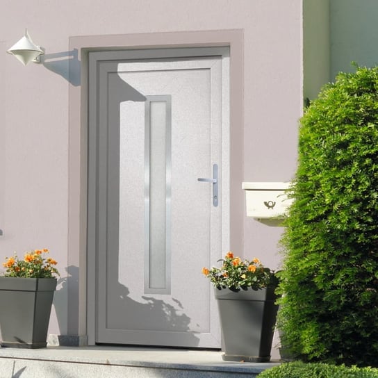 vidaXL Drzwi wejściowe, białe, 108x200 cm, PVC vidaXL