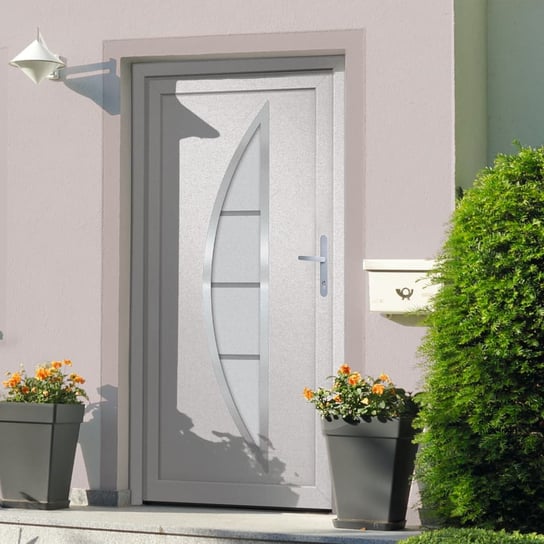 vidaXL Drzwi wejściowe, białe, 108x208 cm, PVC vidaXL