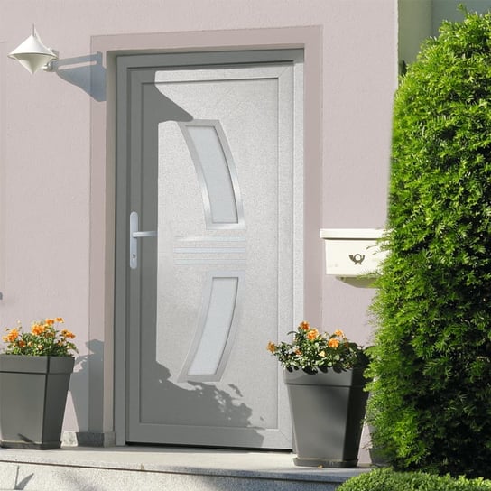 vidaXL Drzwi wejściowe, białe, 108x208 cm, PVC vidaXL