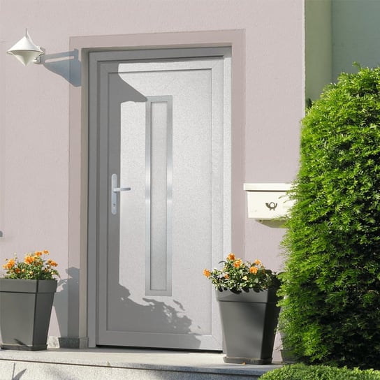 vidaXL Drzwi wejściowe, białe, 98x208 cm, PVC vidaXL