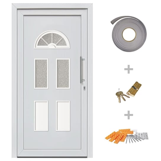 vidaXL Drzwi Wejściowe Zewnętrzne, Białe, 110 X 210 Cm vidaXL