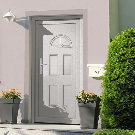 vidaXL Drzwi zewnętrzne, białe, 110x210 cm, PVC vidaXL