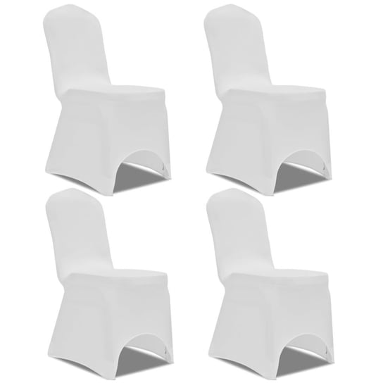 vidaXL Elastyczne pokrowce na krzesła, 4 szt., białe vidaXL