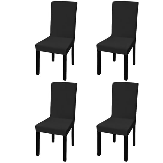 vidaXL Elastyczne pokrowce na krzesła, 4 szt., czarne vidaXL