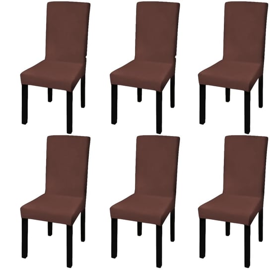 vidaXL Elastyczne pokrowce na krzesła, 6 szt., brązowe MWGROUP
