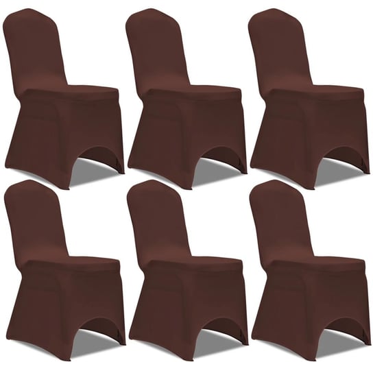 vidaXL Elastyczne pokrowce na krzesła, 6 szt., brązowe vidaXL